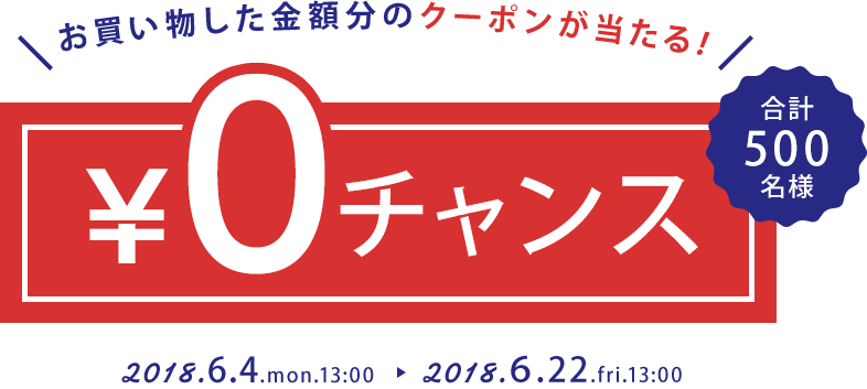 【お買い物した金額分のクーポンが当たる】¥0チャンス