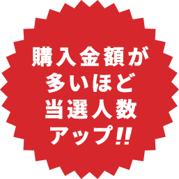 購入金額が多いほど当選人数アップ！！