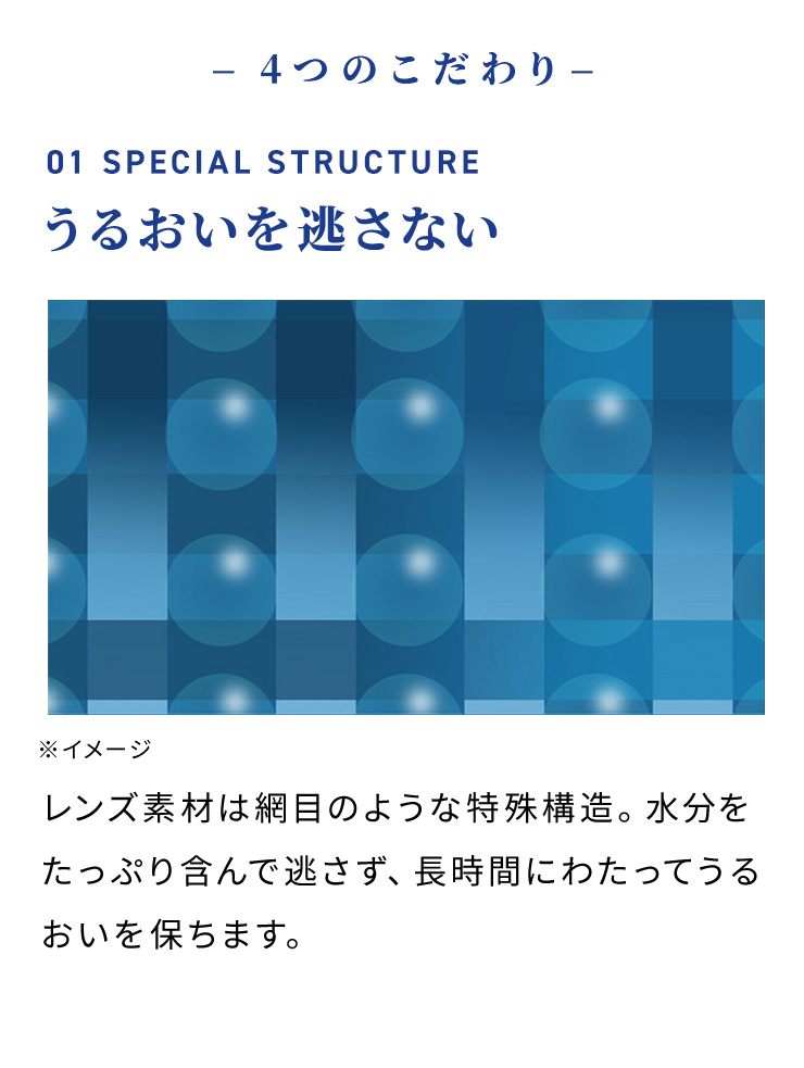 4つのこだわり うるおいを逃さない