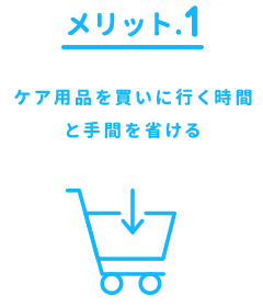 メリット.1ケア用品を買いに行く時間と手間を省ける