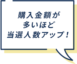 購入金額が多いほど当選人数アップ！