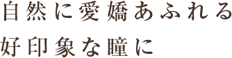 自然に愛嬌あふれる 好印象な瞳に