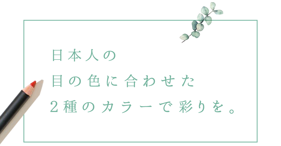 日本人の目の色に合わせた2種類のカラーで彩を。