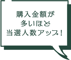 購入金額が多いほど当選人数アップ！