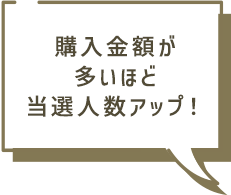 購入金額が多いほど当選人数アップ!
