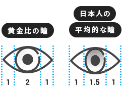 カラコンが美しくみえる黄金比