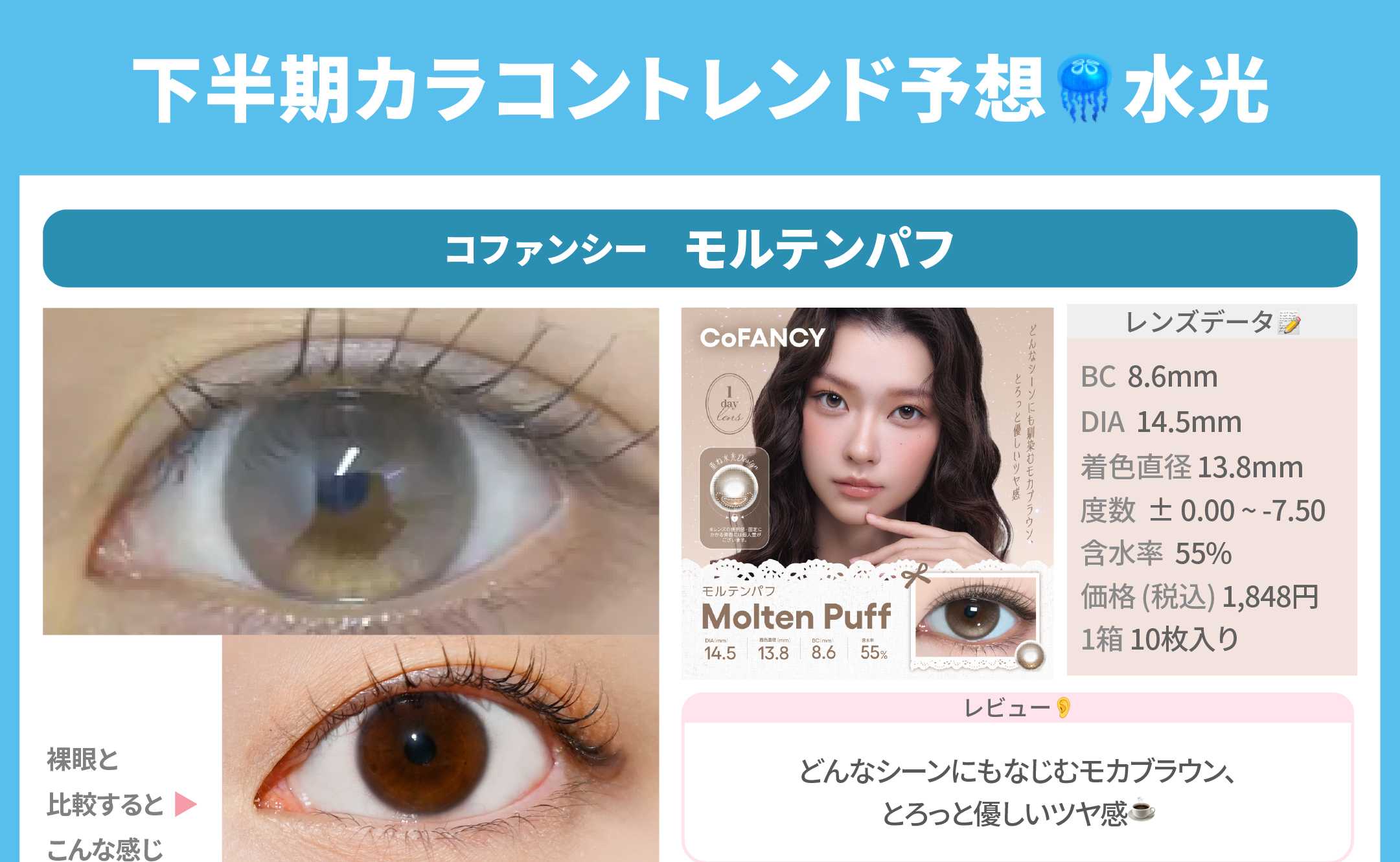 下半期カラコントレンド予想_スライド_コファンシー ワンデー モルテンパフ 10枚入り