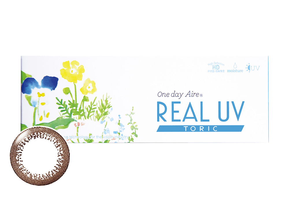 アイレ ワンデーアイレリアル UV トーリック ブラウン 10枚入り（×8箱）