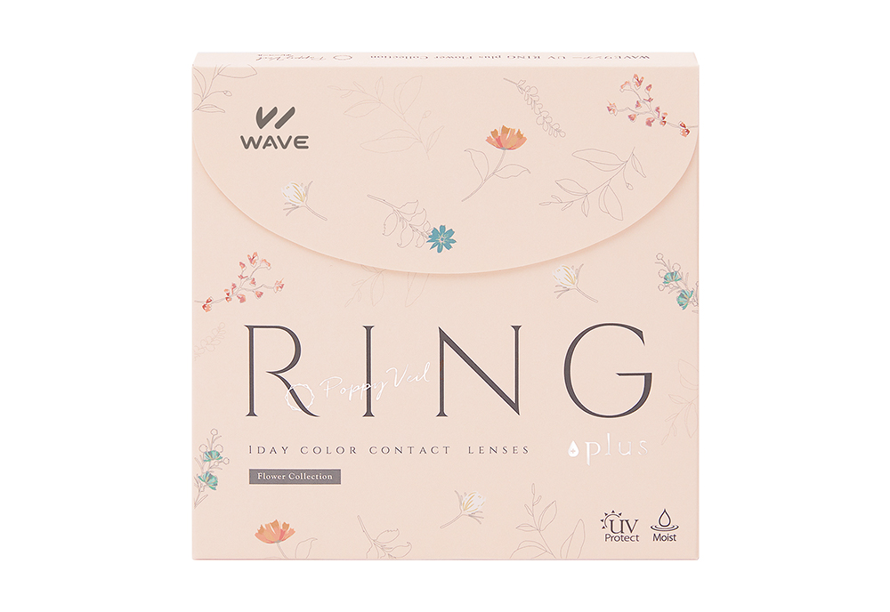 ウェイブ WAVEワンデー UV リング Plus フラワーコレクション ポピーベール 30枚入り（×6箱）