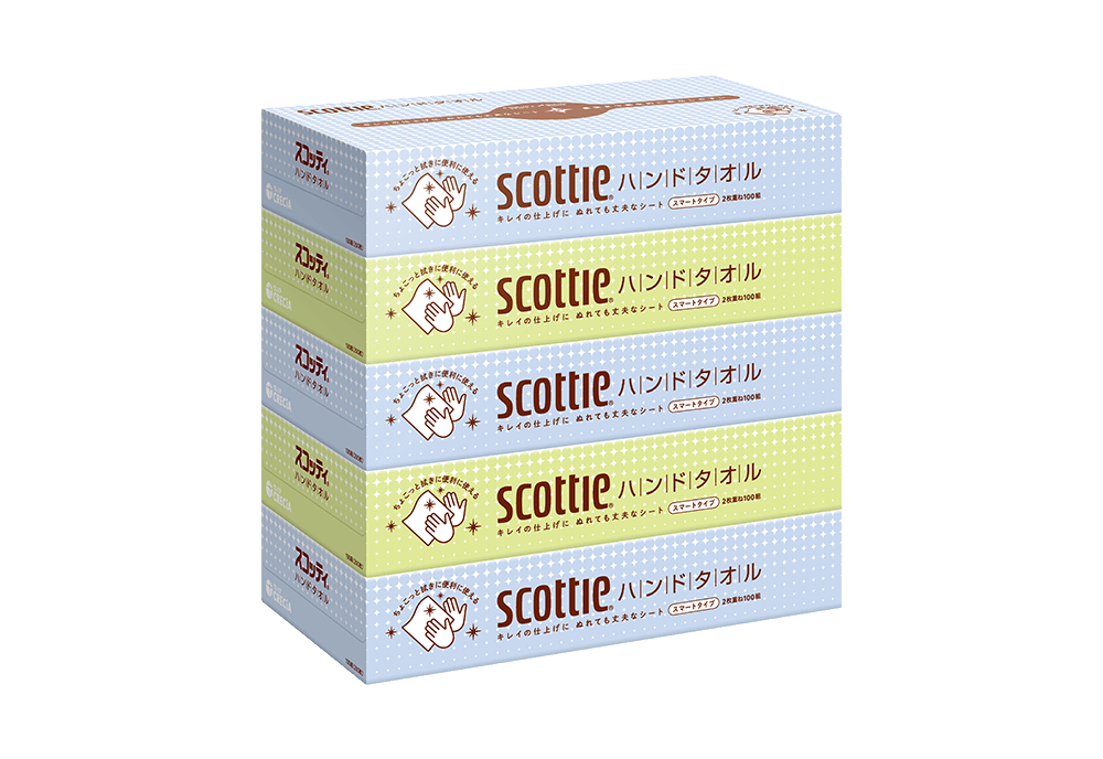 スコッティ ハンドペーパータオル スマートタイプ 100組 5箱パック ×2セット