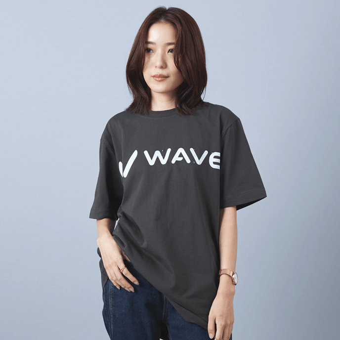 WAVEロゴ 点字モチーフ チャリティ Tシャツ GRAY Mサイズ