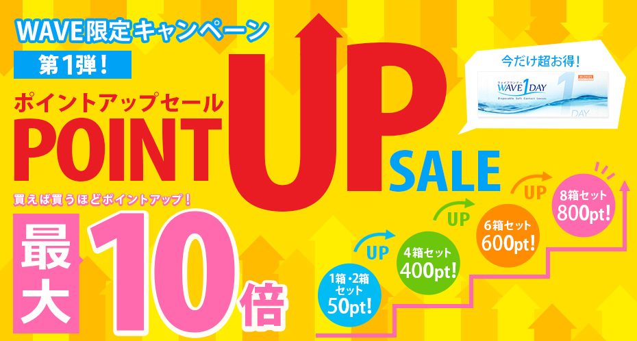 WAVE限定キャンペーン第一弾！ポイントアップセール！買えば買うほどポイントアップ！最大10倍！