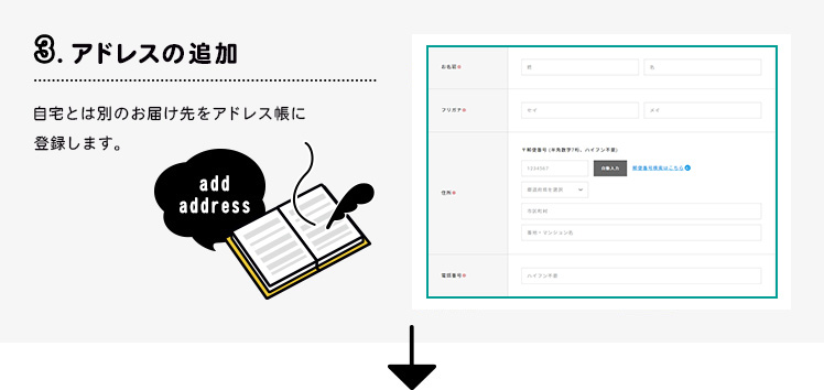 手順3 アドレスの追加