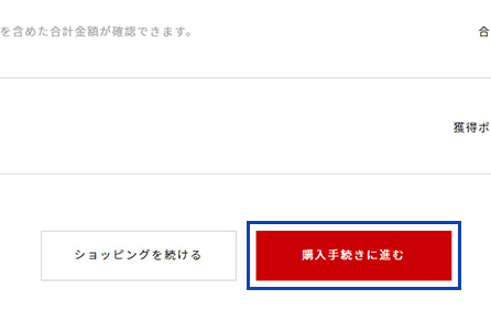 「購入手続きに進む」をクリック